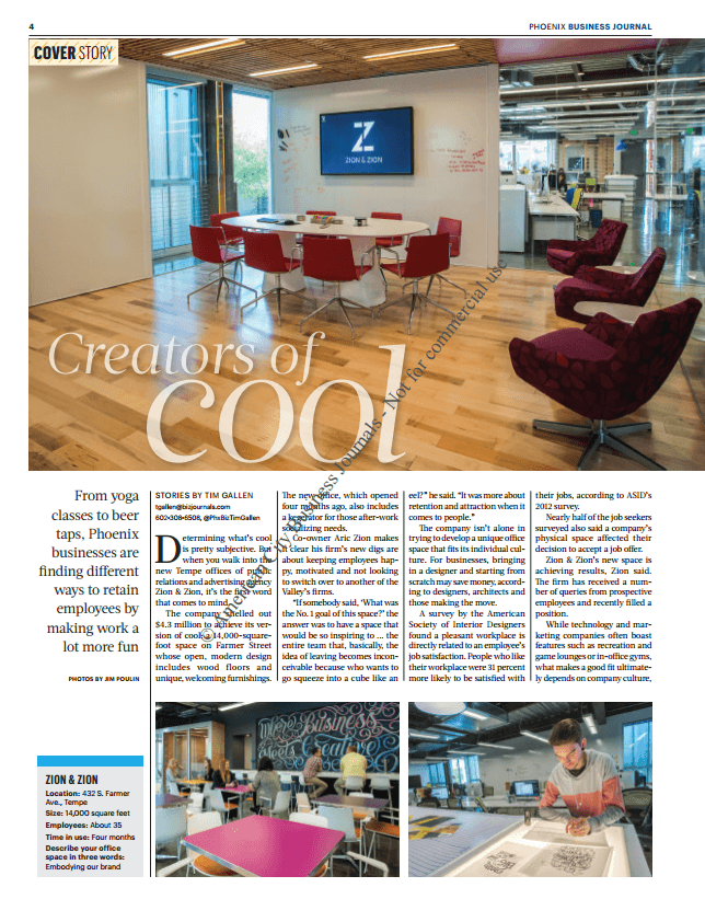 First Page of Phoenix Business Journal Article