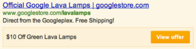 Google AdWords Offer Extensions
