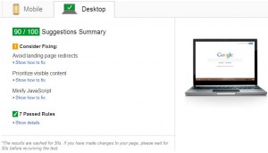 Page Speed Test Results