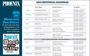 Phoenix Magazine Editorial Calendar