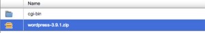 Unzipping WordPress Step 1
