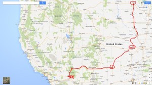 Travel Map Fargo to Phoenix, Arizona