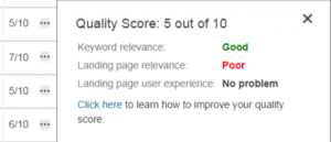 Bing Ads Quality Score
