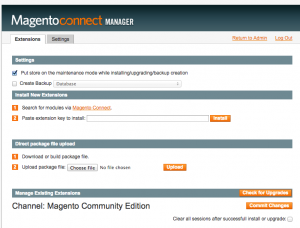 Magento Connect Manager