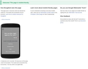 Google Mobile Friendly Test