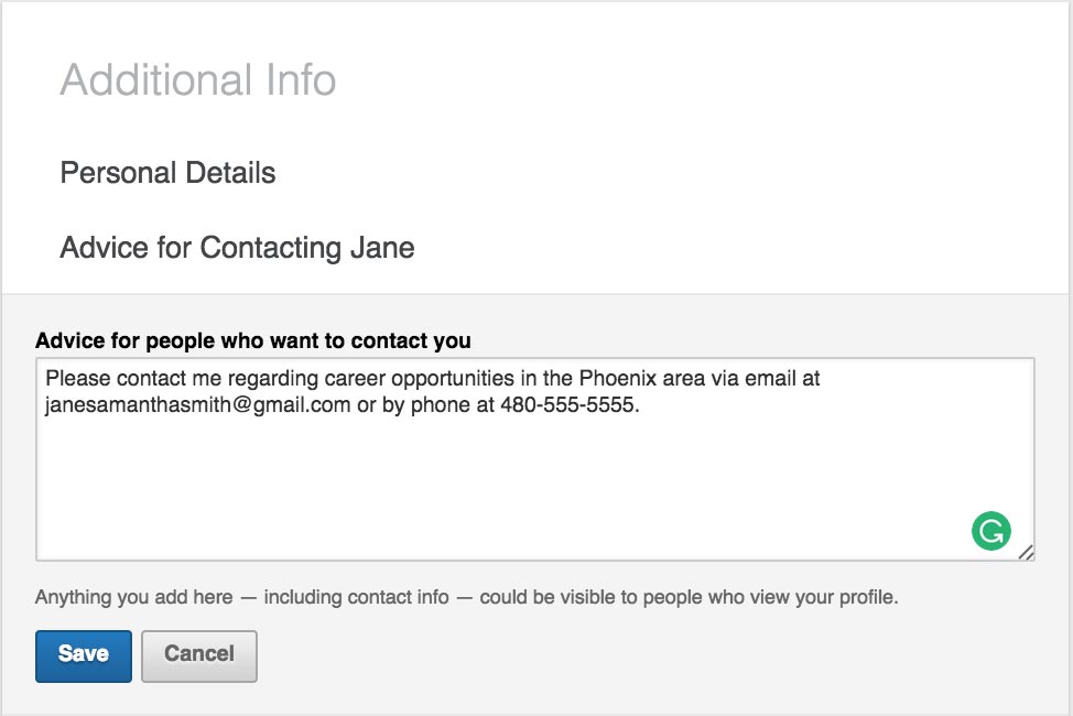 Advice For Contacting You Advice For Contacting You