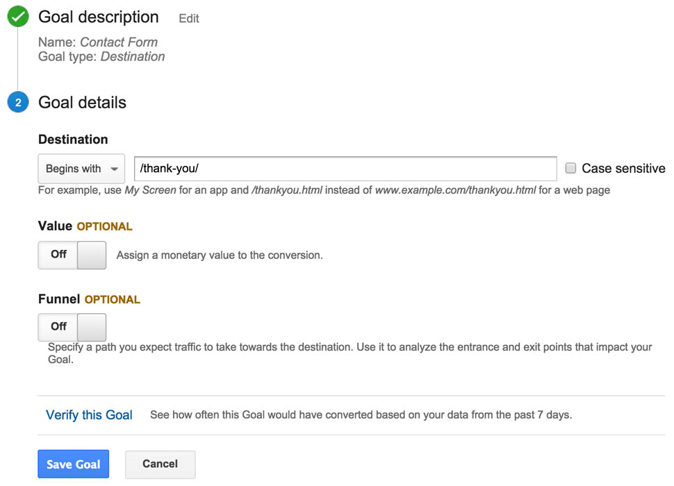 Google Analytics Goals Google Analytics Goals