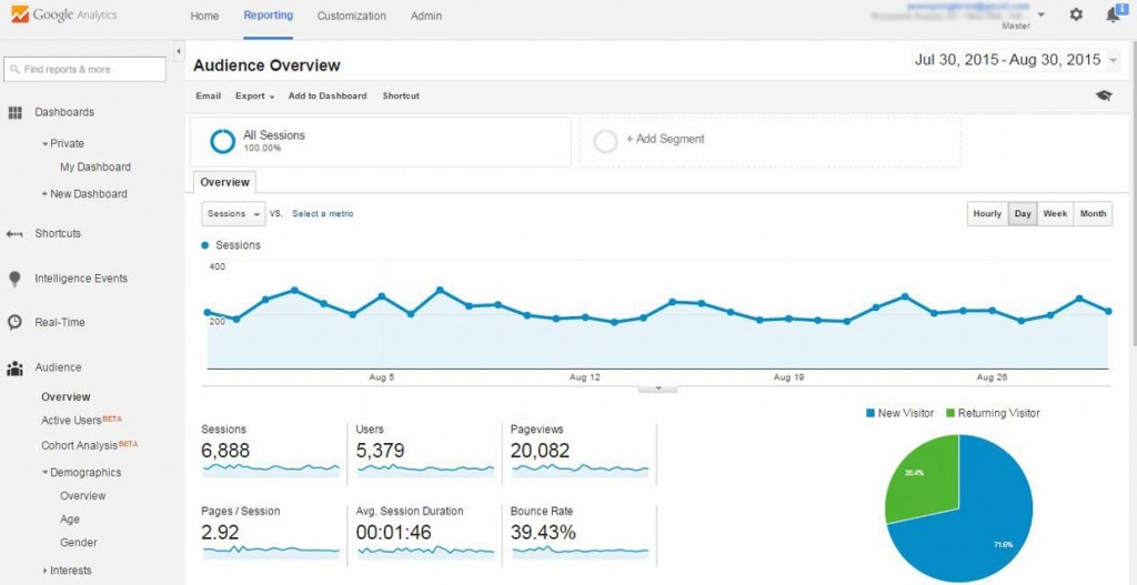 Audience Overview Dashboard