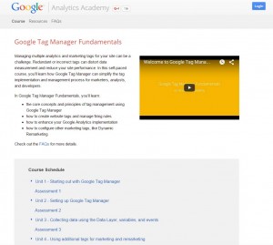 Google Tag Manager Analytics Academy Courses