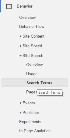 Google Analytics Site Search Terms Google Analytics Site Search Terms