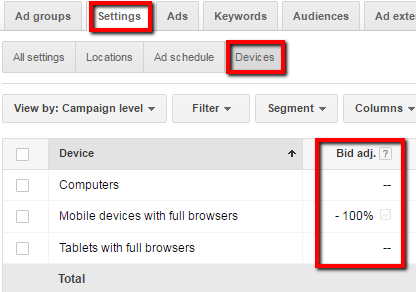 Device bid modifier