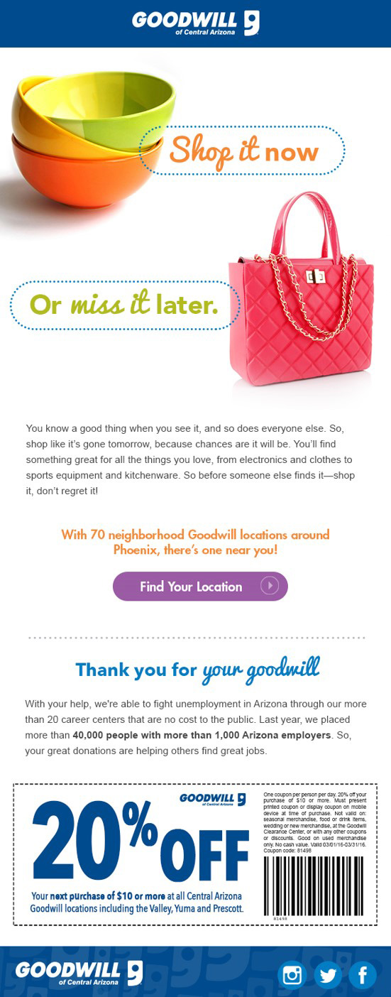 Goodwill email example