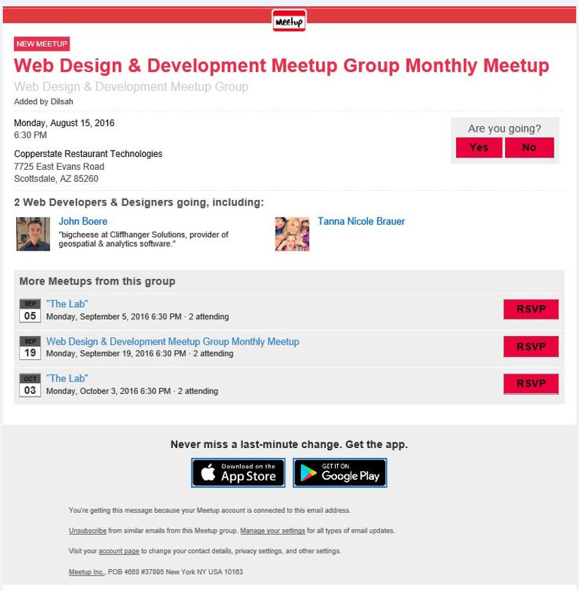 meetup email example graphic