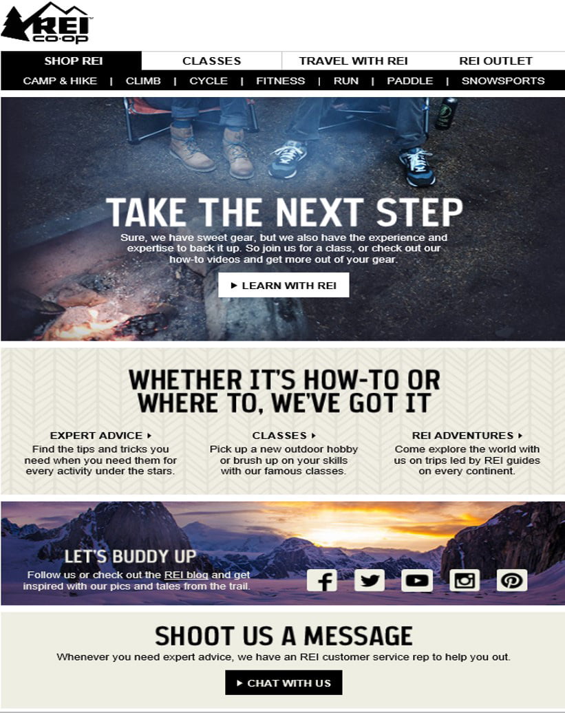 REI email example graphic