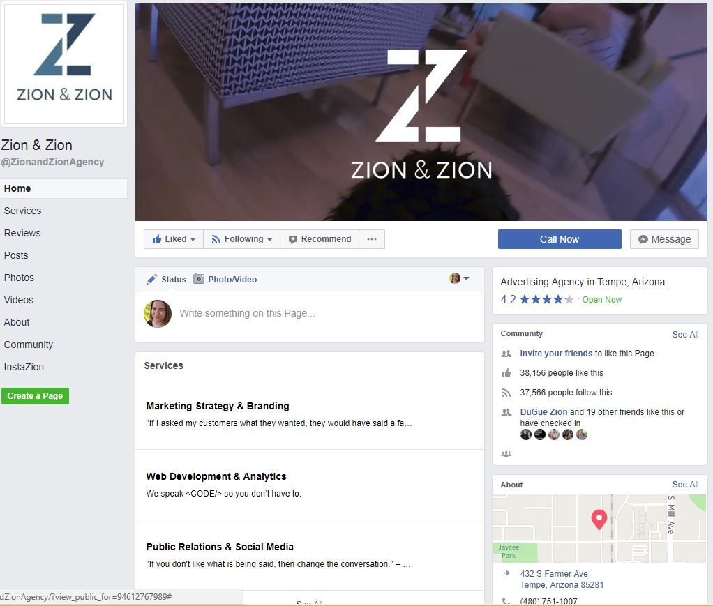 zz facebook page