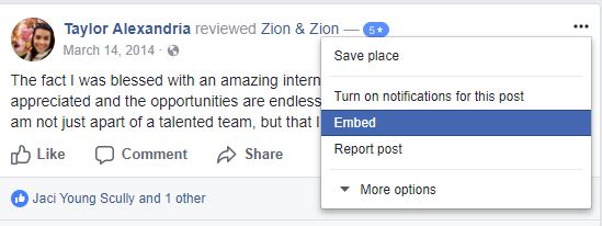 embed public review fb