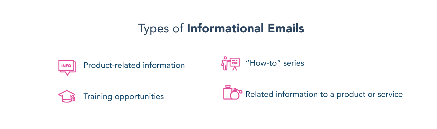 types of informational emails