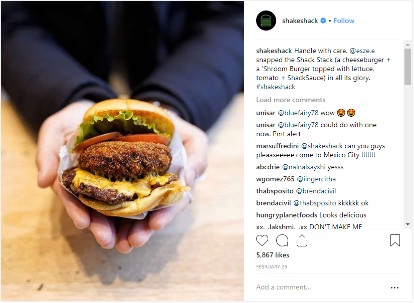 shake shack social post