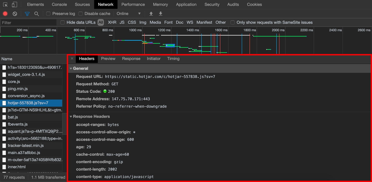 Status Log Expanded | Use Chrome DevTools To Audit Your Site’s Performance