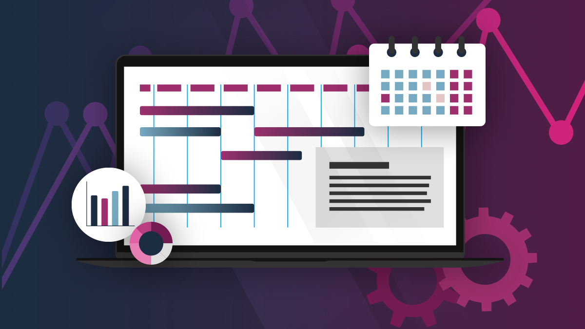 close up of spreadsheets, graphs and calendars