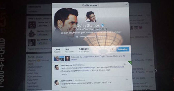 John Stamos Confirming Via Twitter