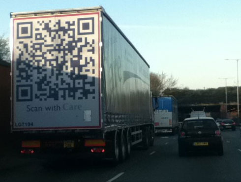 QR Code on the Back of Semi Truck