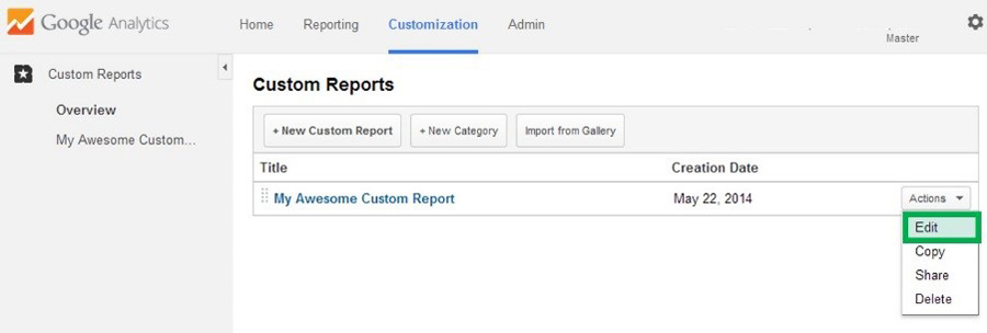 Edit Report In Overview Edit Report In Overview