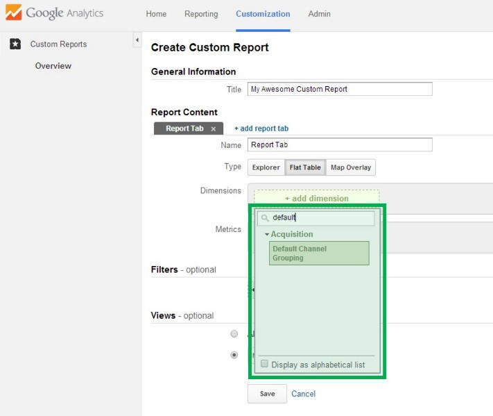Selecting Dimension Selecting Dimension