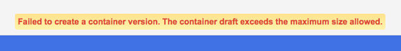 Draft Exceeds Maximum Size Allowed Draft Exceeds Maximum Size Allowed
