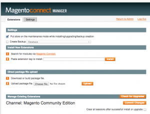 Magento Connect Manager Magento Connect Manager