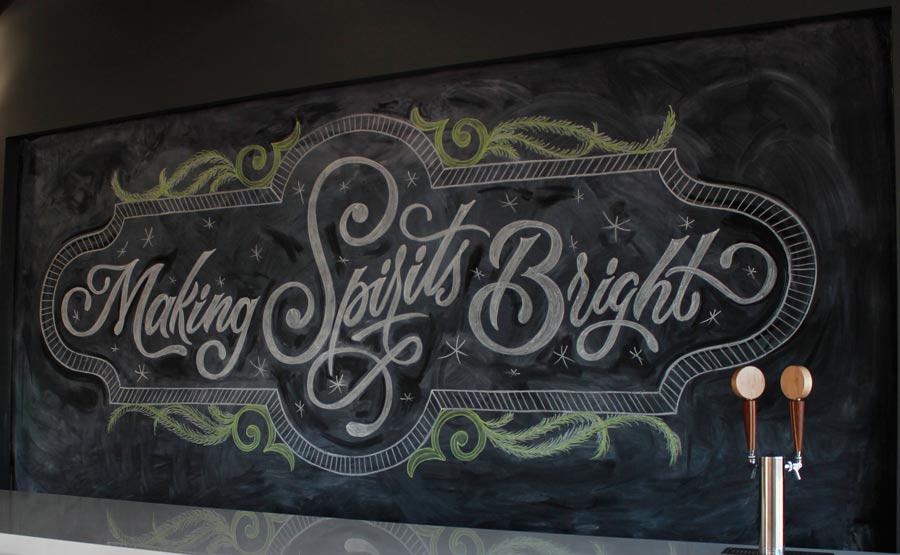 Making Spirits Bright Chalkboard Art
