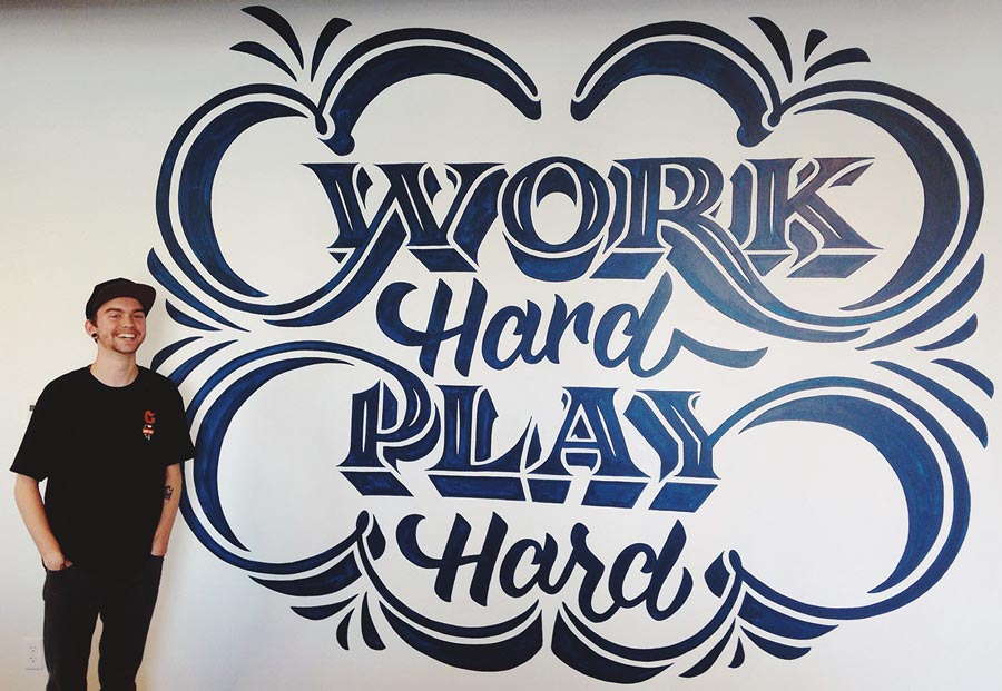 Work Hard Play Hard Sketch to Paint Art