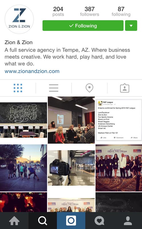 Instagram Mobile View