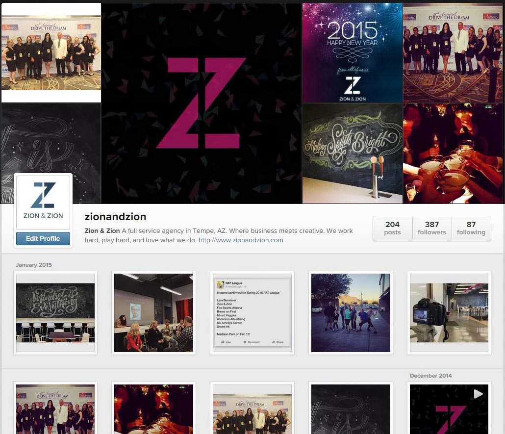 Instagram Desktop View