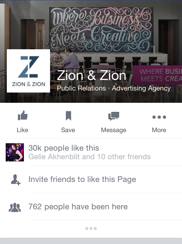 Mobile View of Zion & Zion Facebook's Page