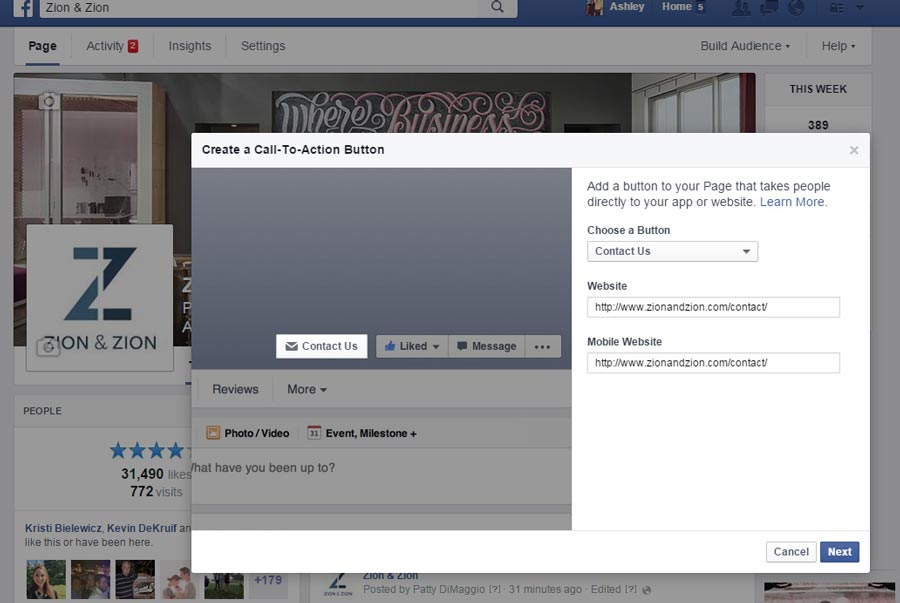 Setting up the Call-to-Action Button
