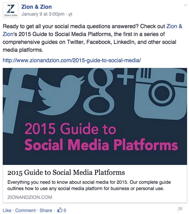 Status Update with Link