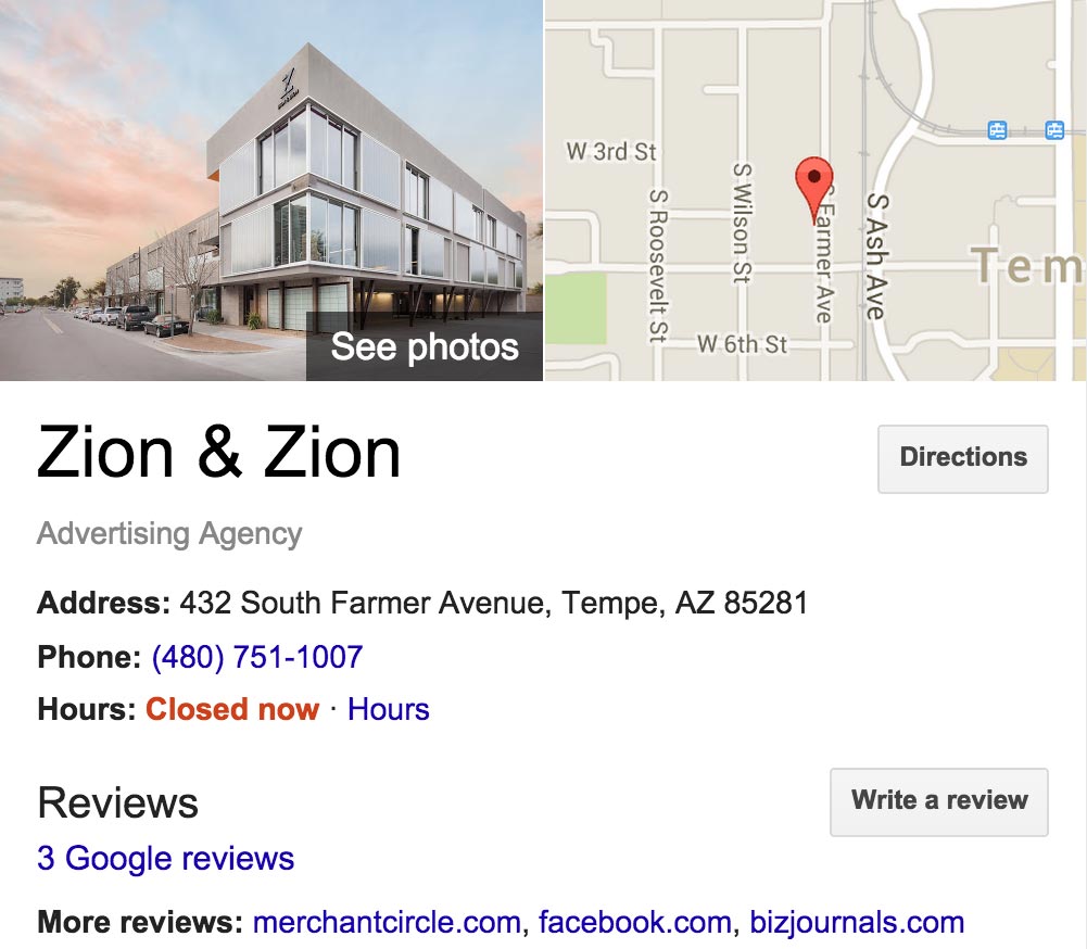 Google Plus Page Search Results