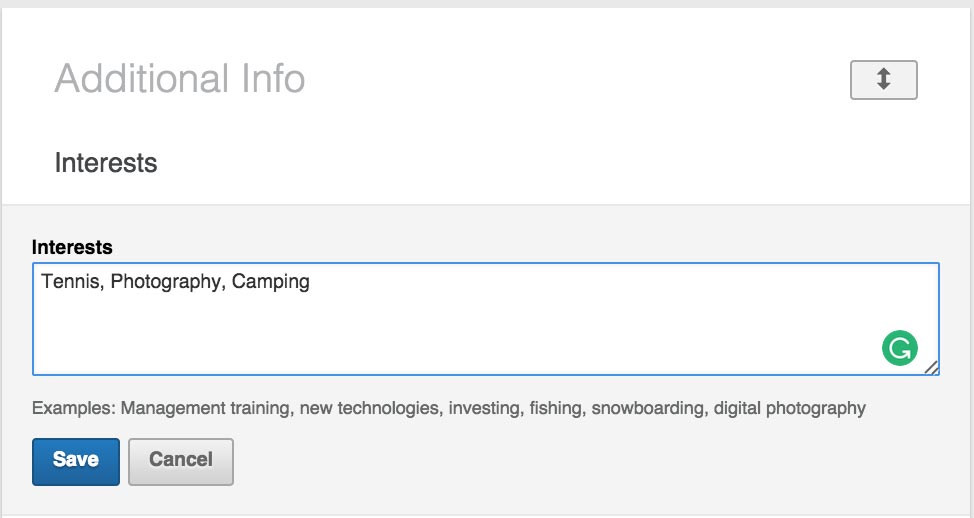 Adding Interests To Your Profile