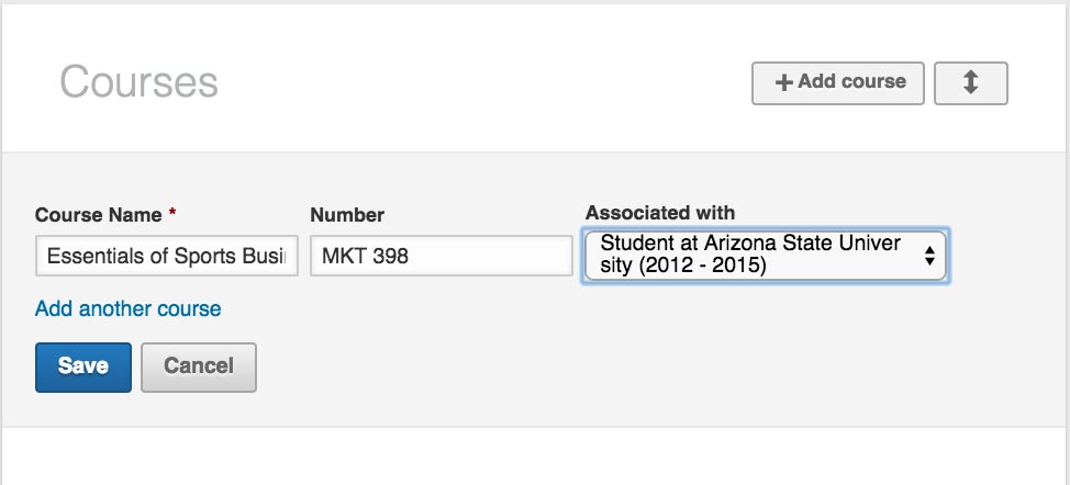 Adding Relevant Courses