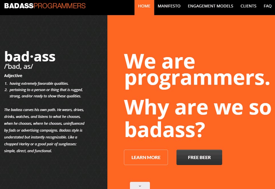 Bad Ass Programmers Website Bad Ass Programmers Website