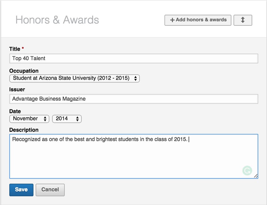Highlight Honors and Awards