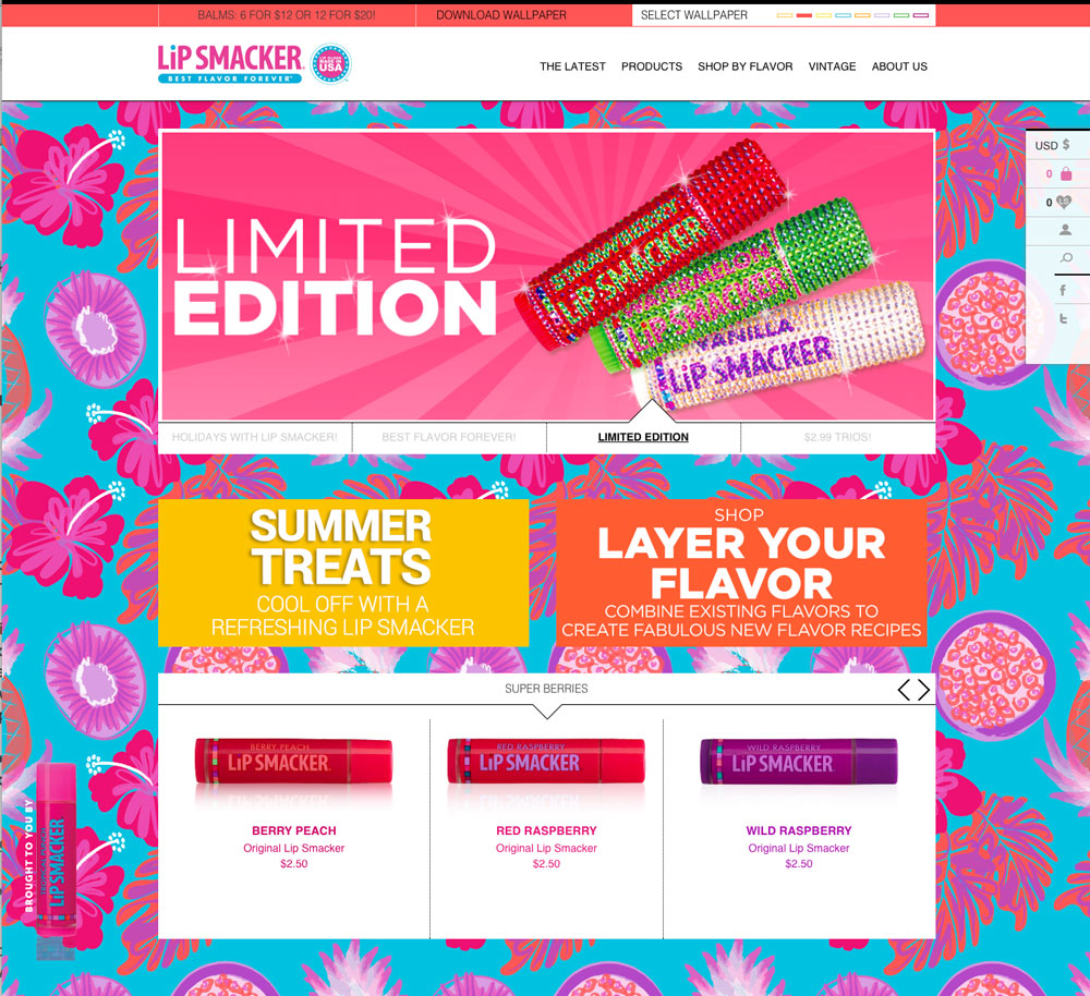 Lip Smacker Homepage Colors