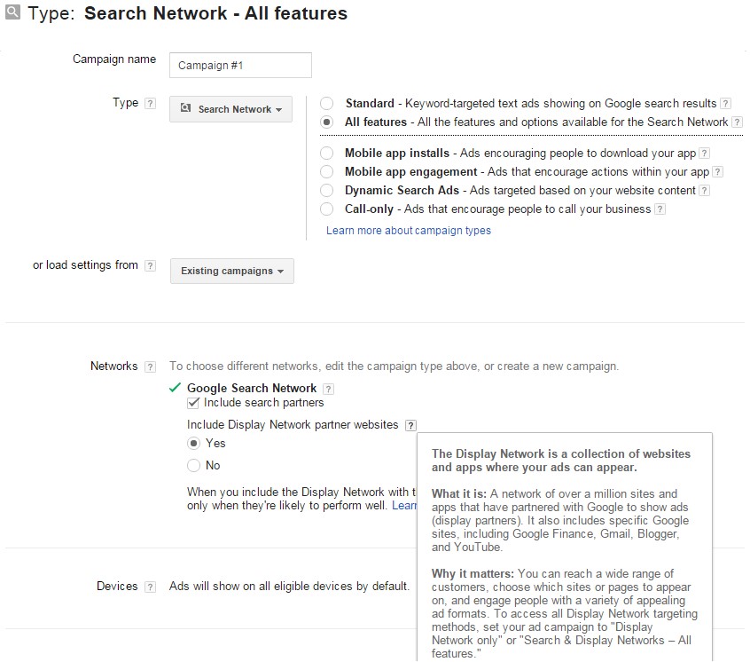 all features search network