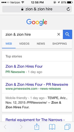 zion and zion press release