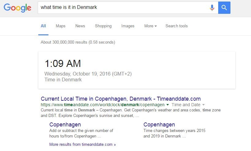 google instant answer