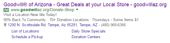 Location ad extension