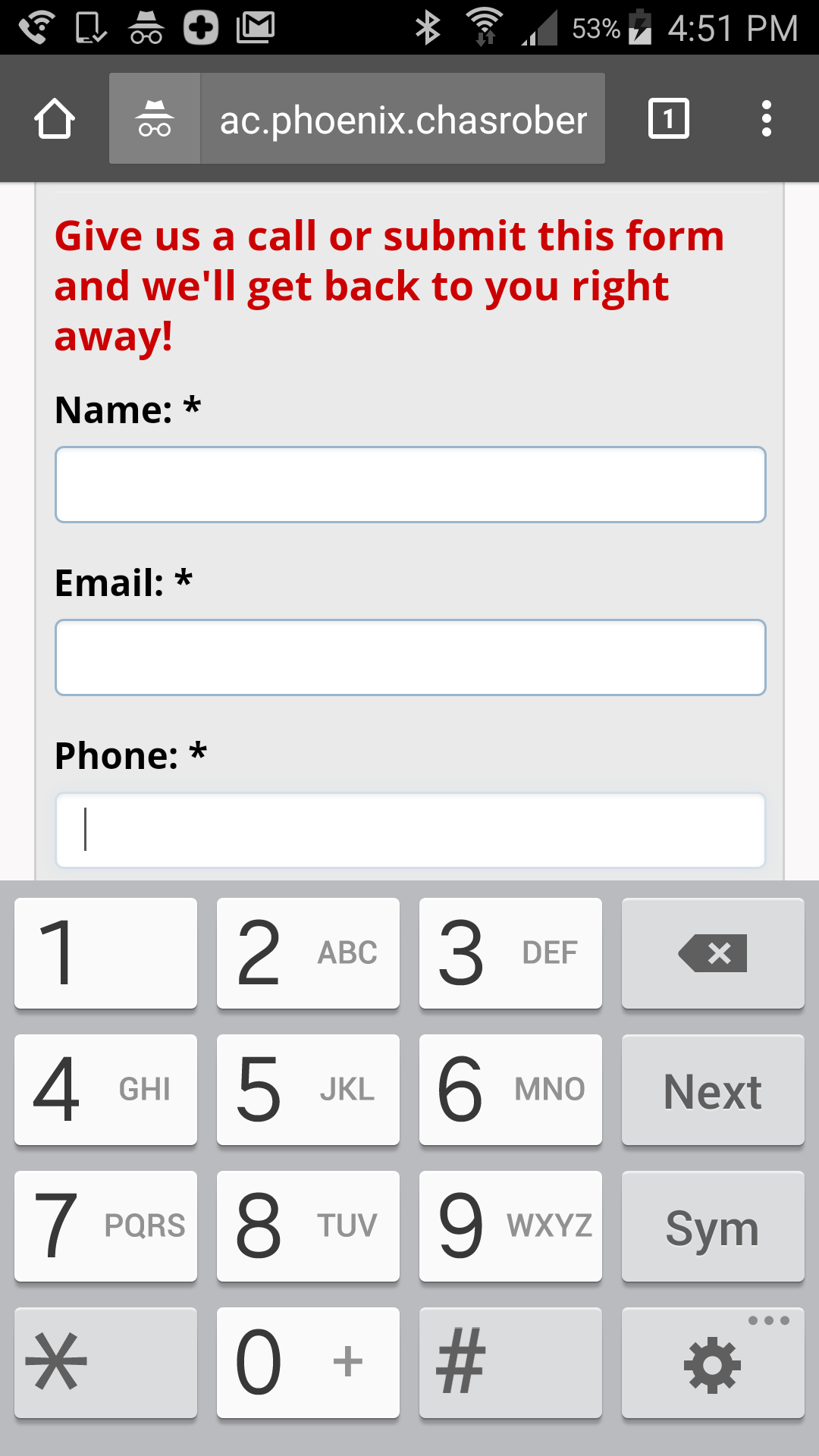 Mobile form experience