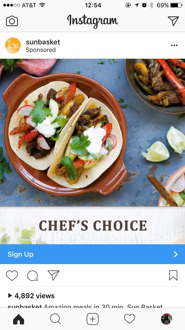 Instagram native ad