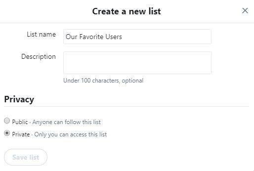 List creation lists